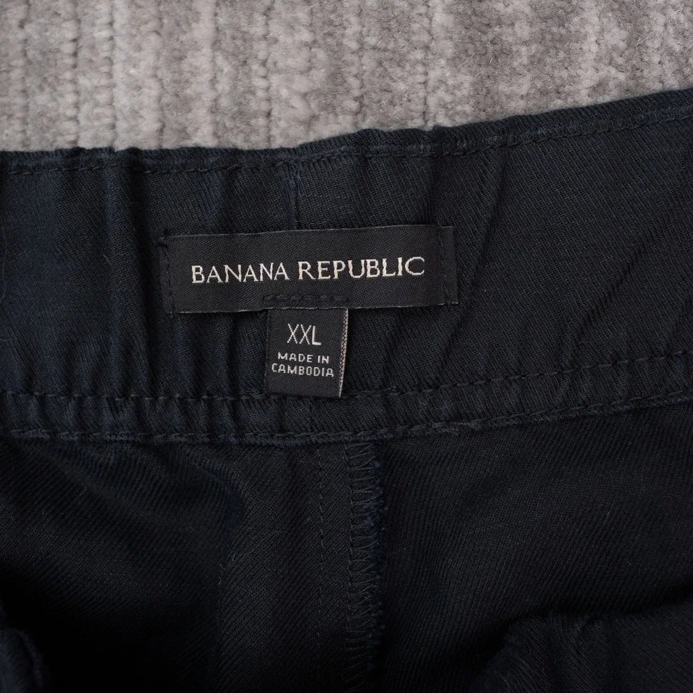 Banana Republic Pants Womens XXL Black New No Tag Linen Blend Elastic Waist
